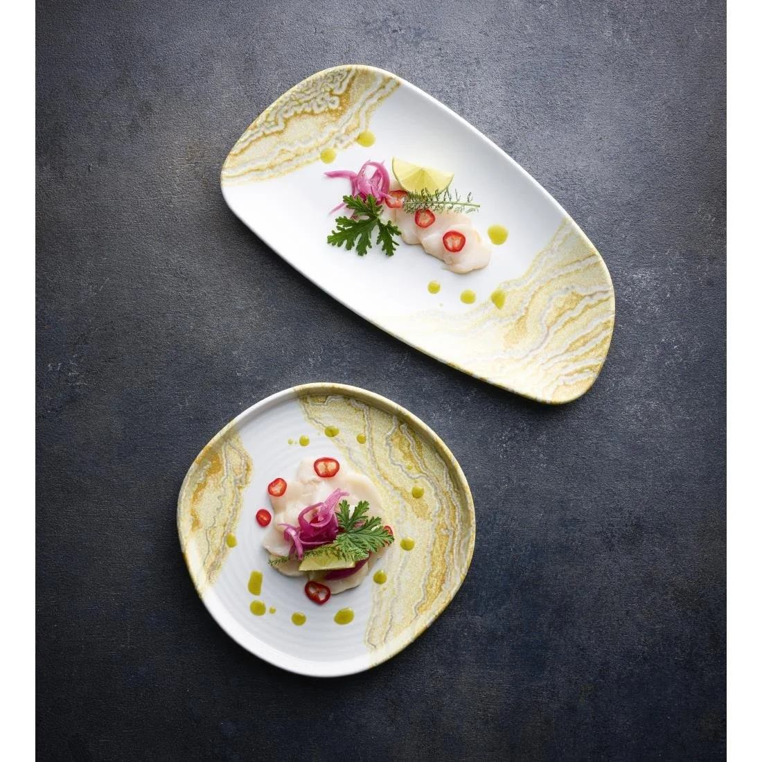 Churchill Tide Gold Organic Walled Plates 203mm (6 Pack) - Image 4