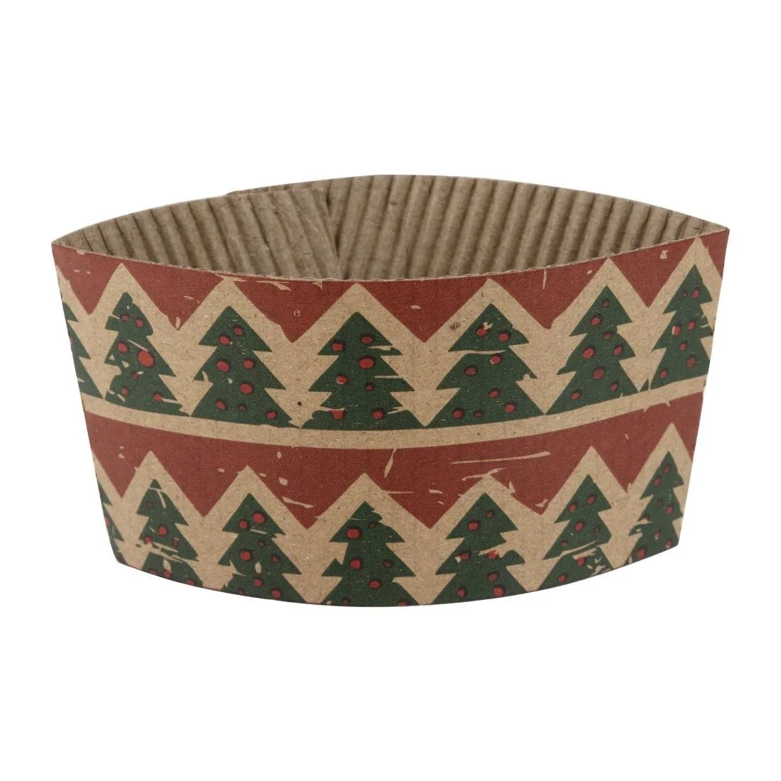 Fiesta Recyclable Christmas Cup Sleeves for 8oz Hot Cups (100 Pack) - Image 1