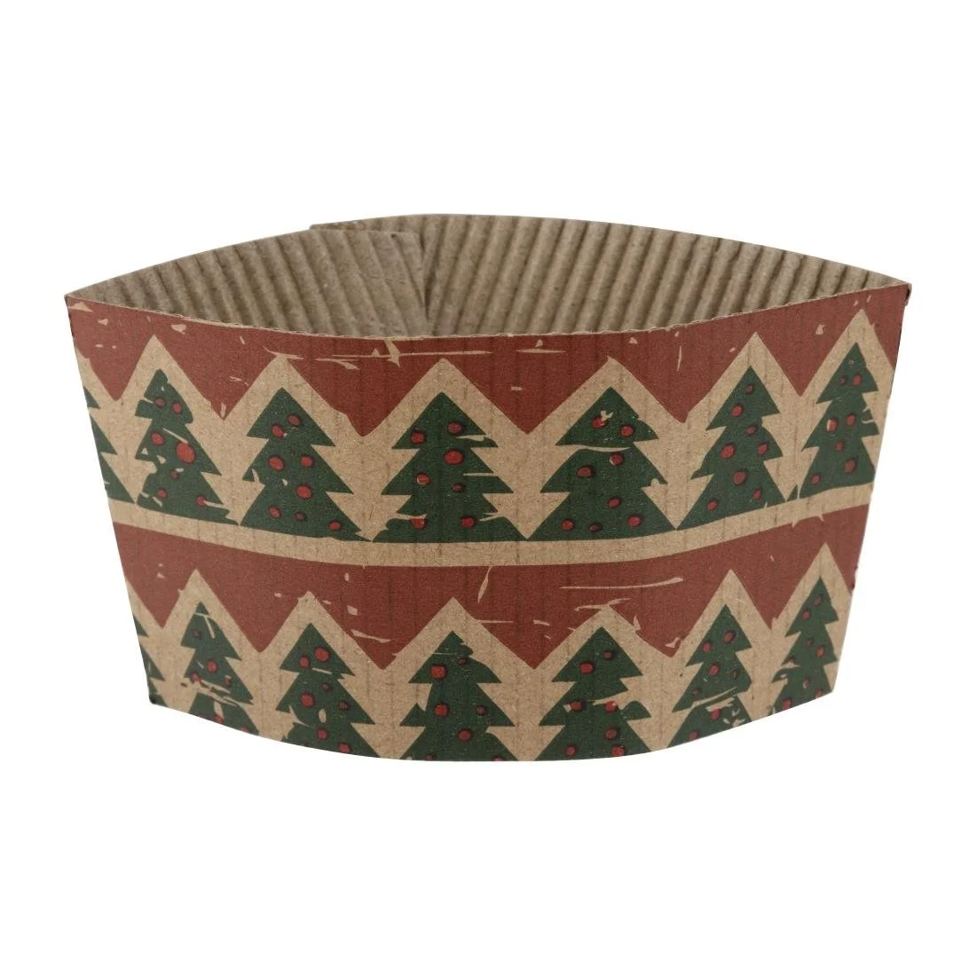 Fiesta Recyclable Christmas Cup Sleeves for 12oz Hot Cups (100 Pack) - Image 1