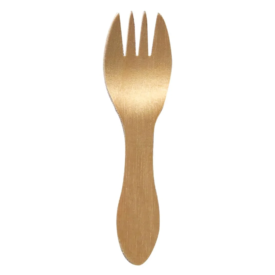 eGreen Wooden Mini Fork Food Grade Birchwood 102mm (1000 Pack) - Image 1