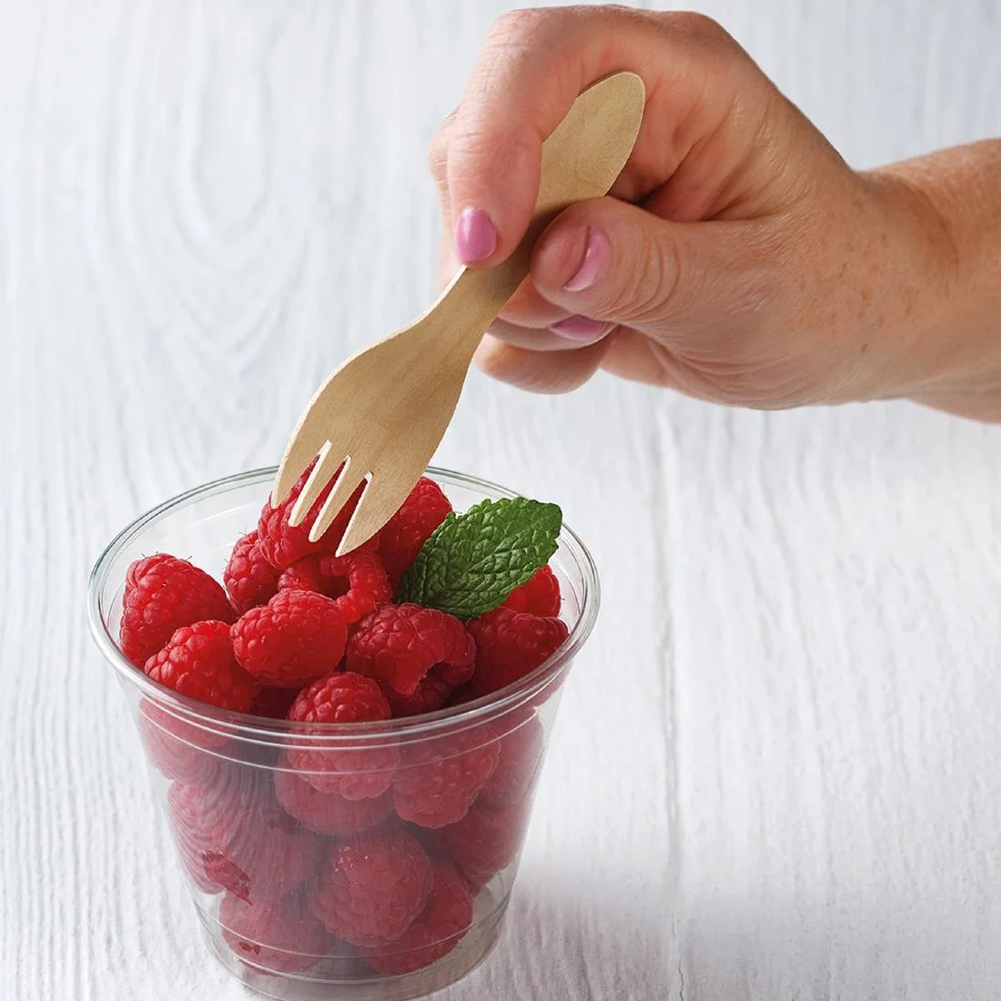 eGreen Wooden Mini Fork Food Grade Birchwood 102mm (1000 Pack) - Image 2