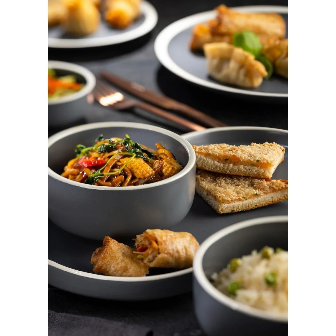 Utopia Forma Bowls Charcoal 240mm (6 Pack) - Image 2