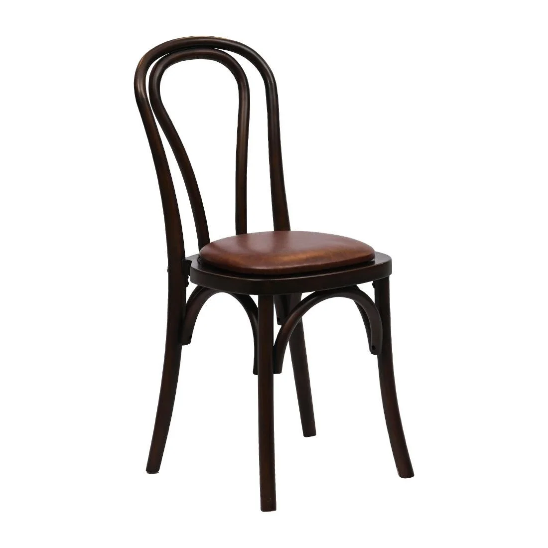 Hoop Back Dining Chairs in Dark Walnut with Bison Espresso Seat (2 Pack) - Image 1