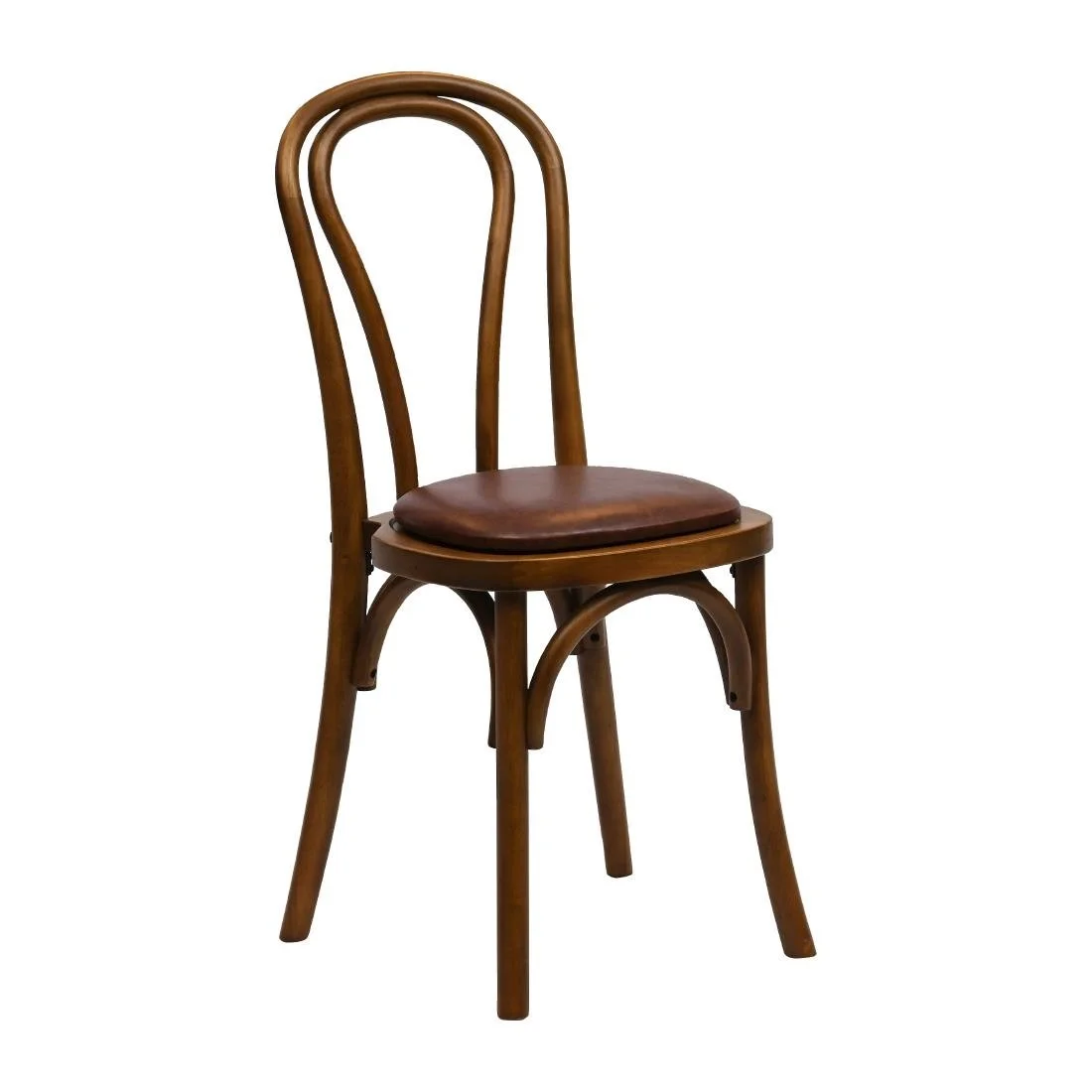 Hoop Back Dining Chairs in Weathered Oak with Bison Espresso Seat (2 Pack) - Image 1