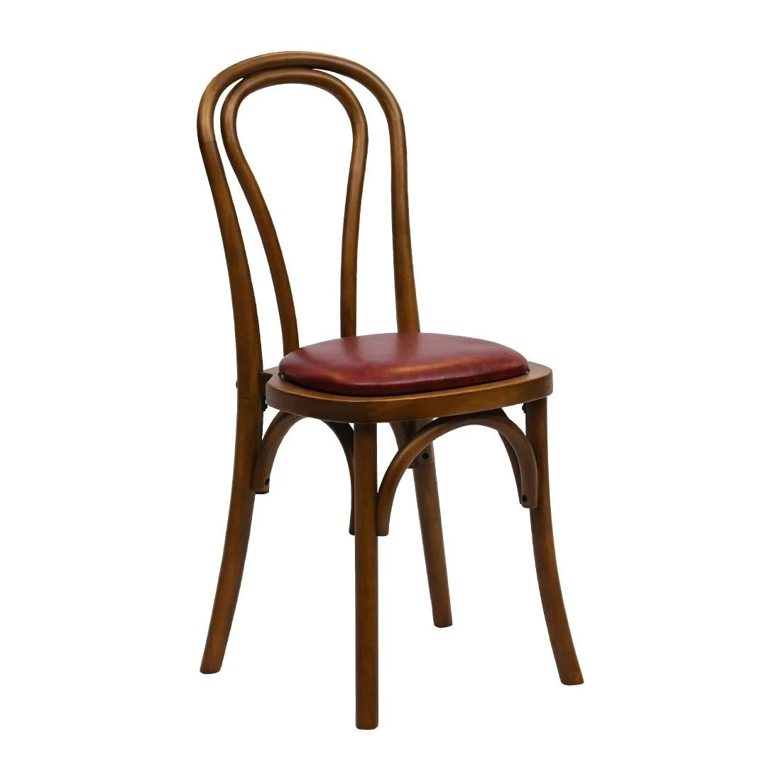 Hoop Back Dining Chairs in Weathered Oak with Bison Bordeaux Seat (2 Pack) - Image 1