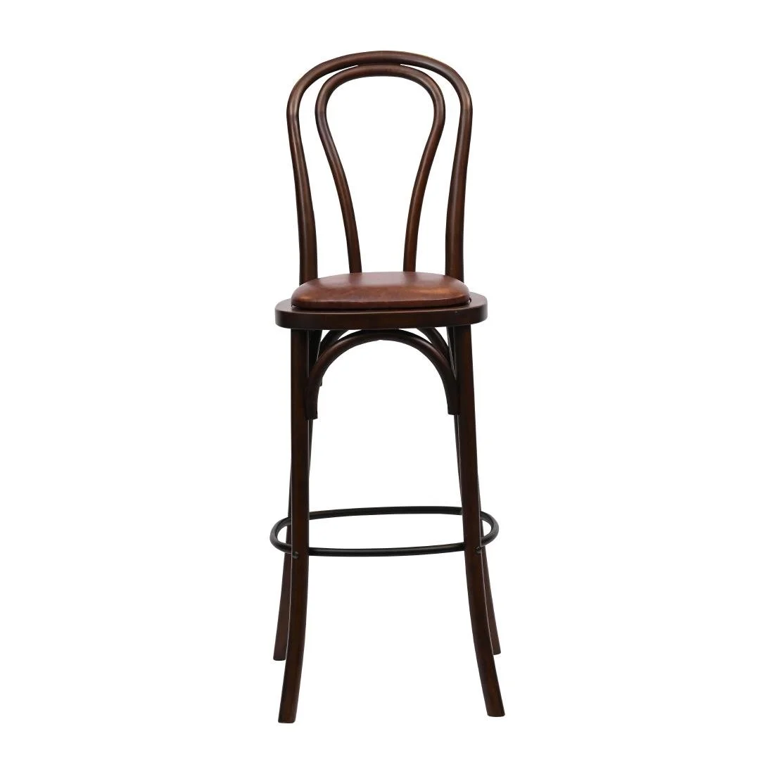 Hoop Back Bar Chair in Dark Walnut with Bison Espresso Seat - Image 3