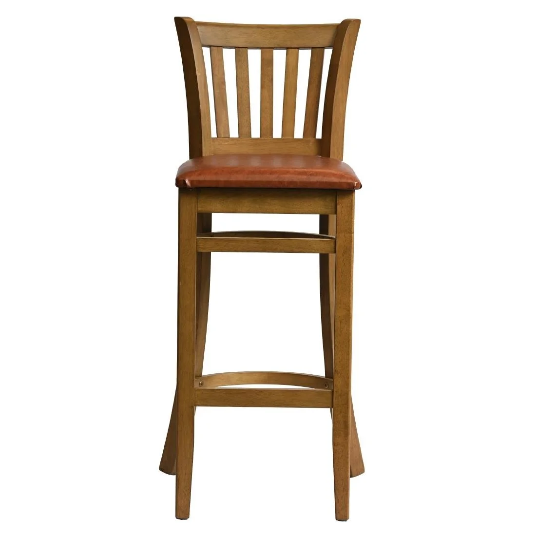 Manhattan Bar Chair in Weathered Oak with Bison Tan Seat - Image 1