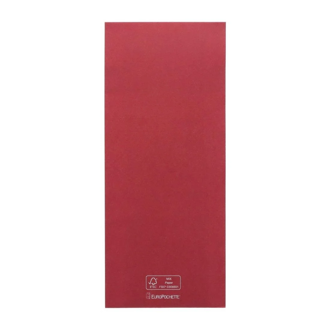 Europochette Classic Size Beet Red Cutlery Pouch with White 2ply Napkin (500 Pack) - Image 3