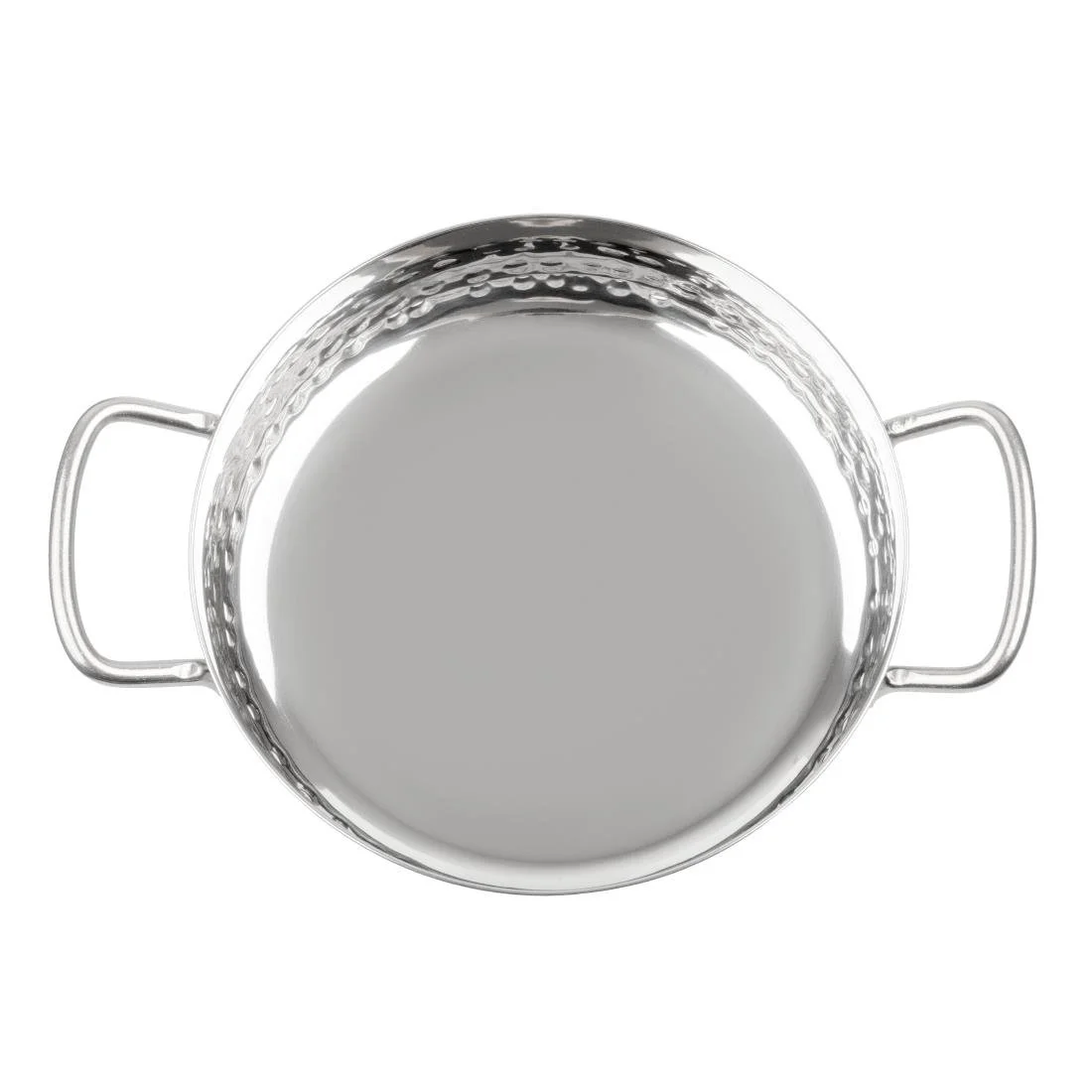 Olympia Table Presentation Handled Dish Stainless Steel Hammered 150mm - Image 3