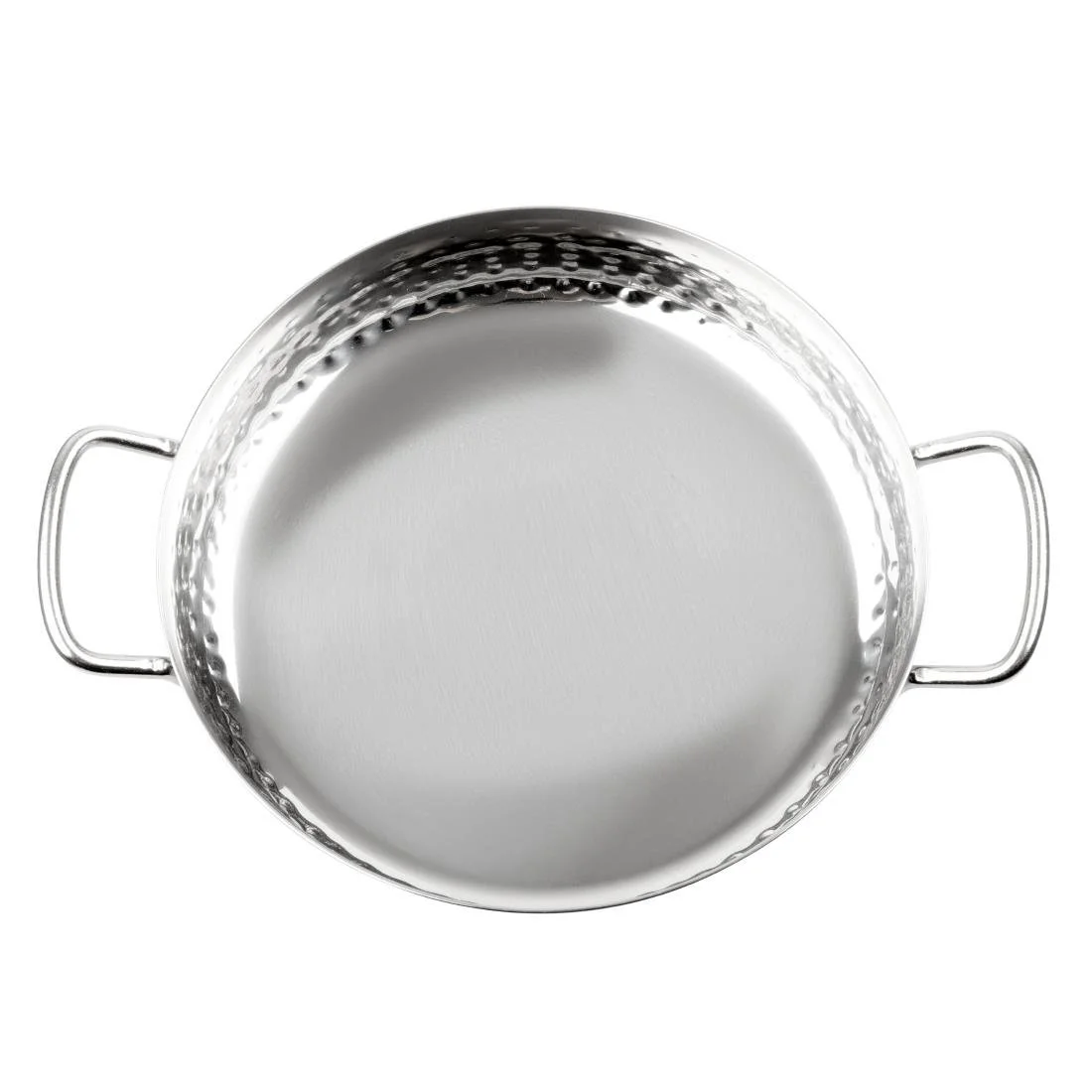 Olympia Table Presentation Handled Dish Stainless Steel Hammered 180mm - Image 3