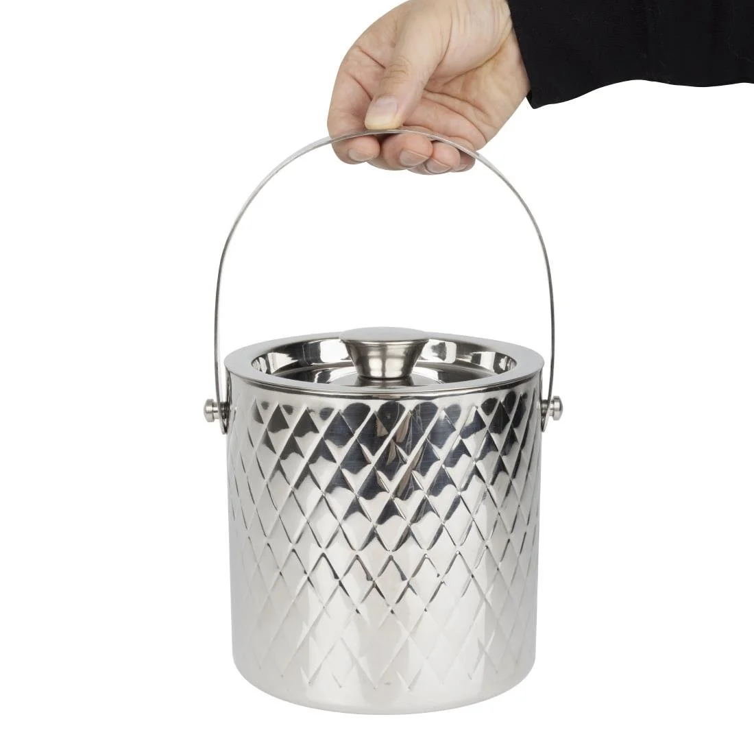 Olympia Geo Double Wall Ice Bucket Stainless Steel 1950ml - Image 9