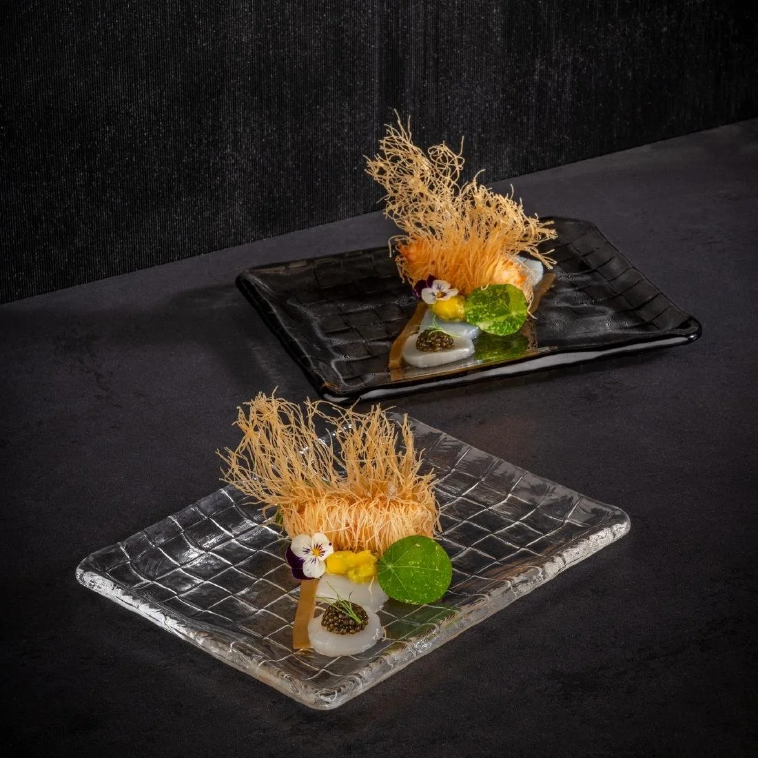 APS Takashi Sushi Board Clear Glass 230x180mm - Image 3