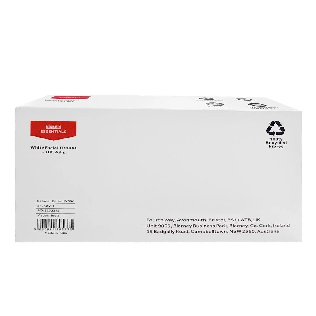 Nisbets Essentials White Facial Tissues - 100 Sheets (36 Pack) - Image 1