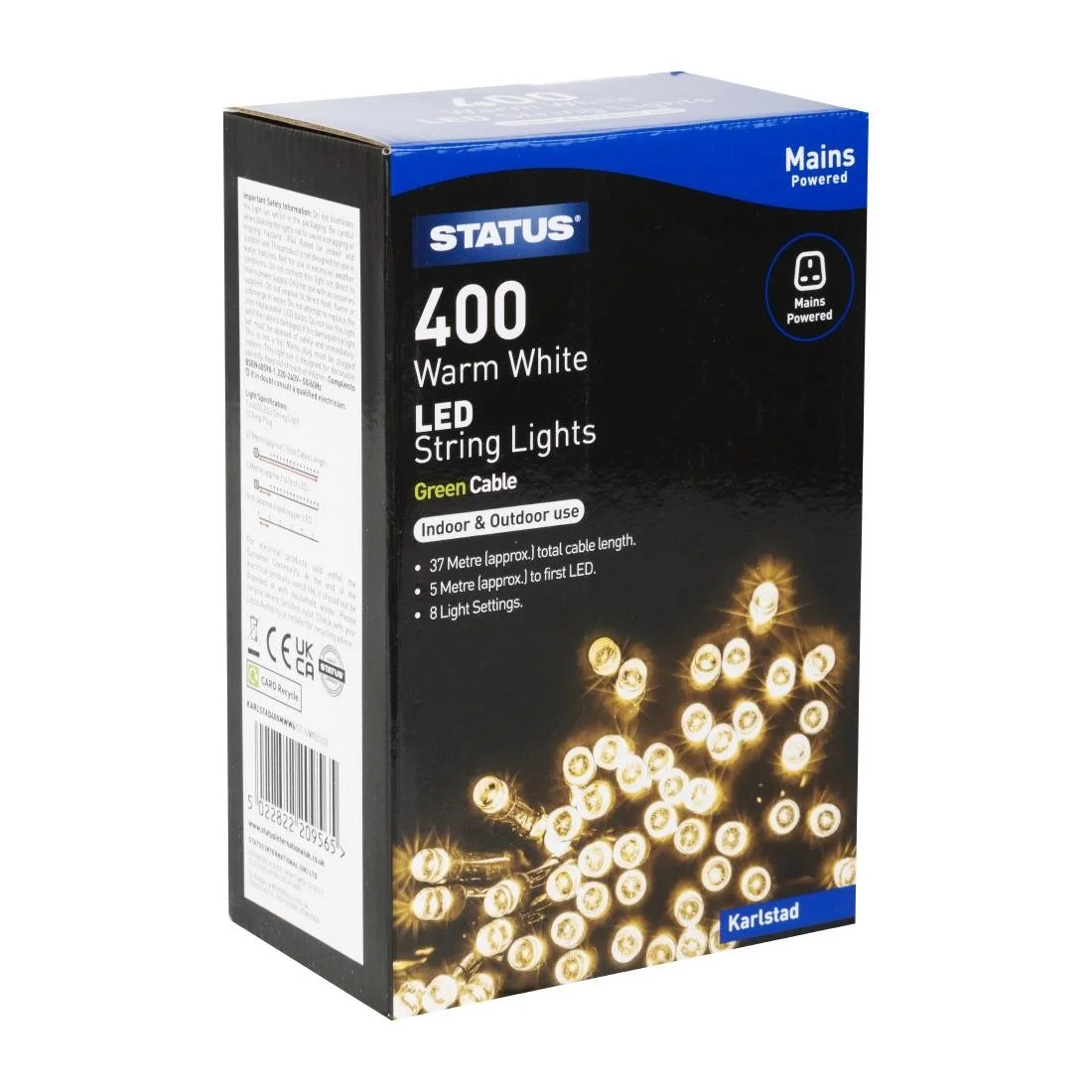 Status Karlstad 400 Warm White LED Indoor/Outdoor String Lights - Image 3