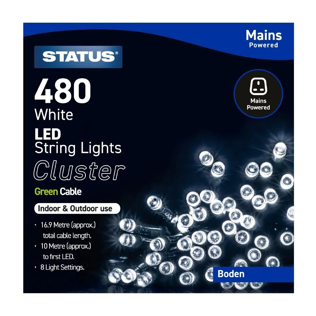 Status Boden 480 Cool White LED Indoor/Outdoor String Lights - Image 1