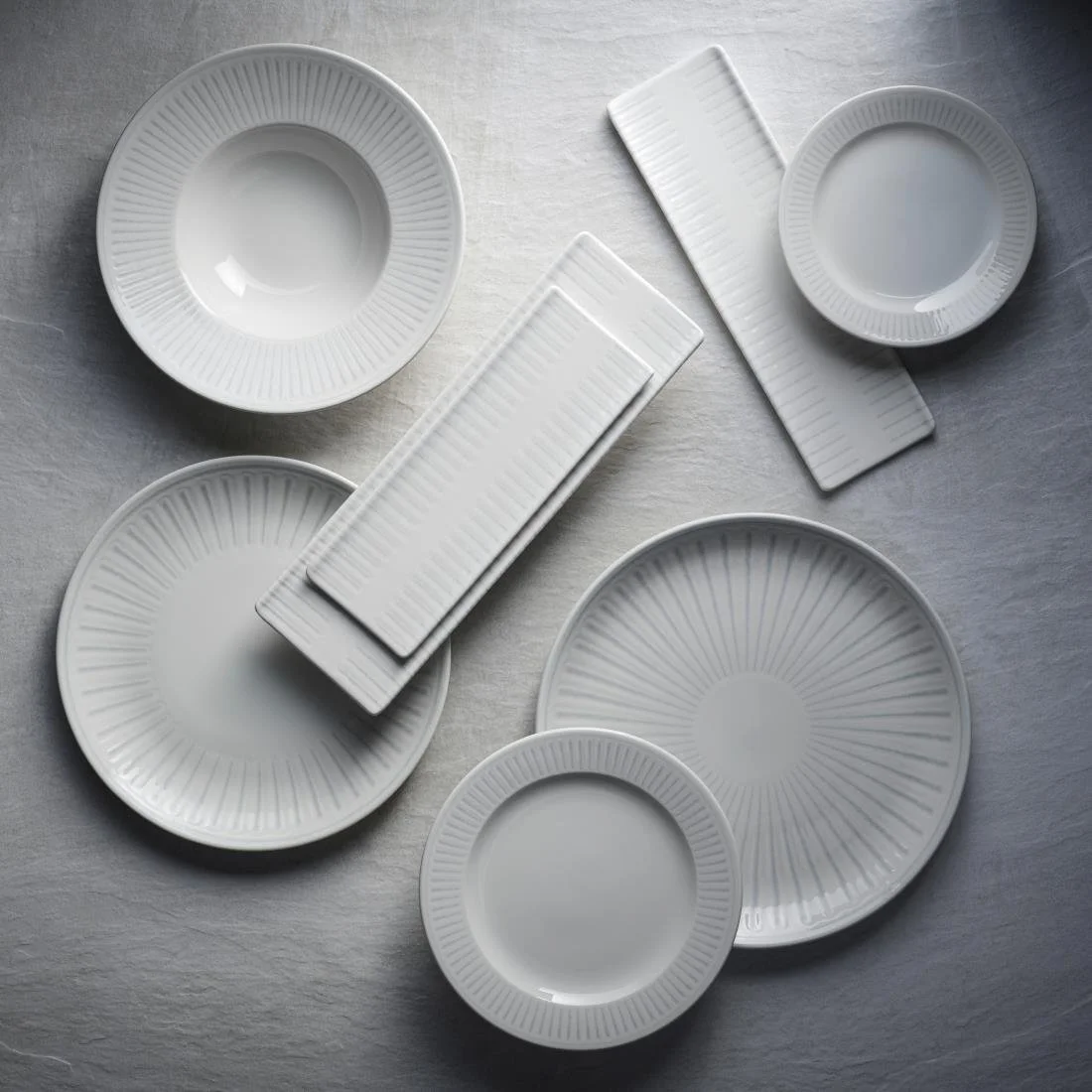Churchill Era Grey Chefs Oblong Plates 298x152mm (12 Pack) - Image 2