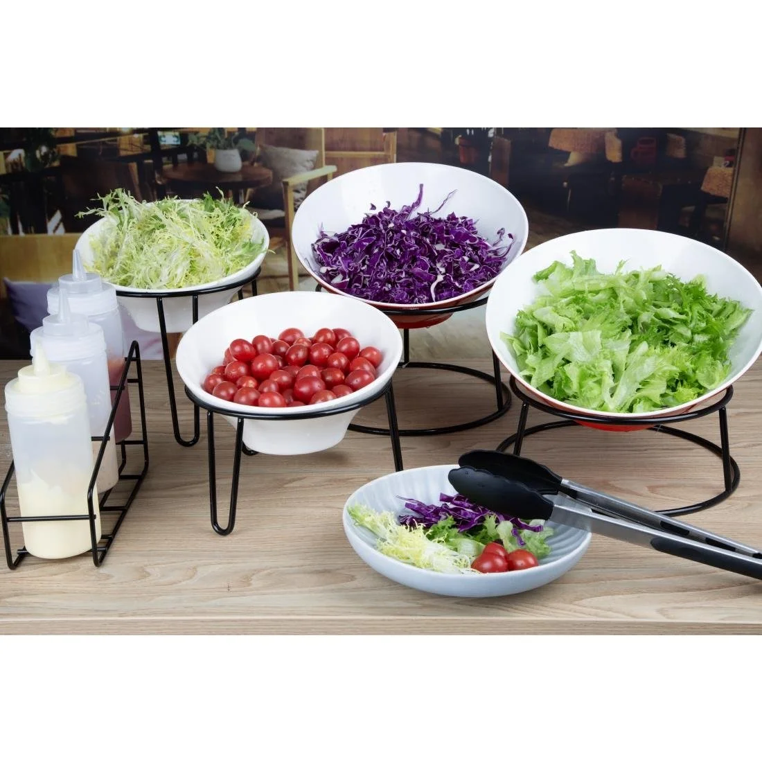 Olympia Non-Slip Riser Round Multi Black Wire 230x260x150mm - Image 5