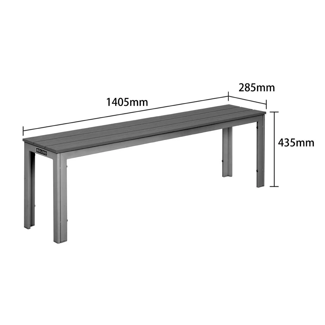 Bolero Valletta Grey Slatted Benches (2 Pack) - Image 7