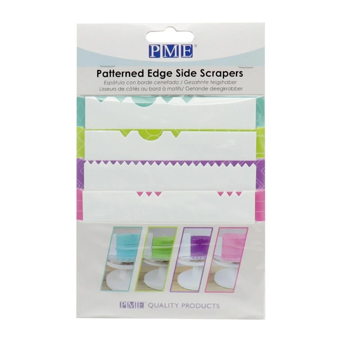 PME Side Scrapers Patterned Edge Plastic (4 Pack) - Image 2