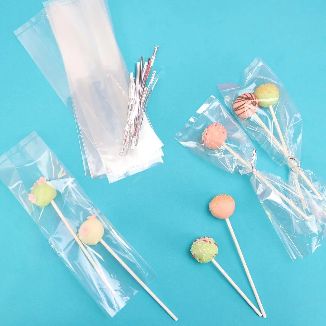 PME Cake Pop Bags with Silver Ties 254x76mm (25 Pack) - Image 5
