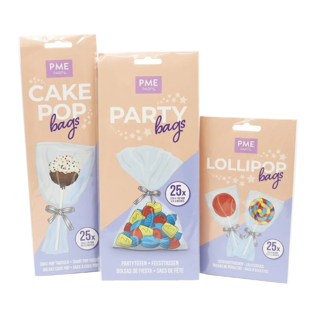 PME Cake Pop Bags with Silver Ties 254x76mm (25 Pack) - Image 7