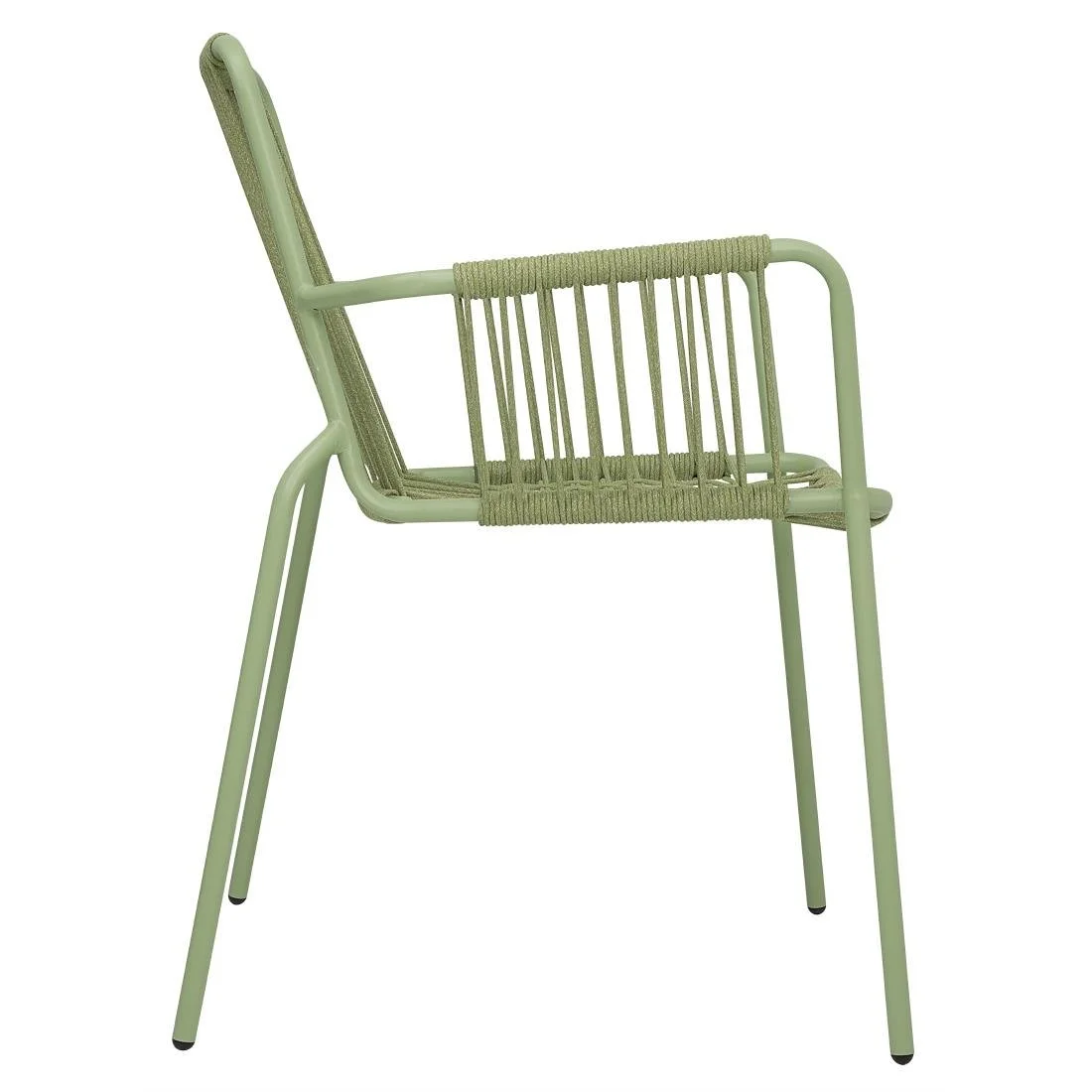 Bolero Melbourne Rope Design Arm Chairs Light Green (4 Pack) - Image 2