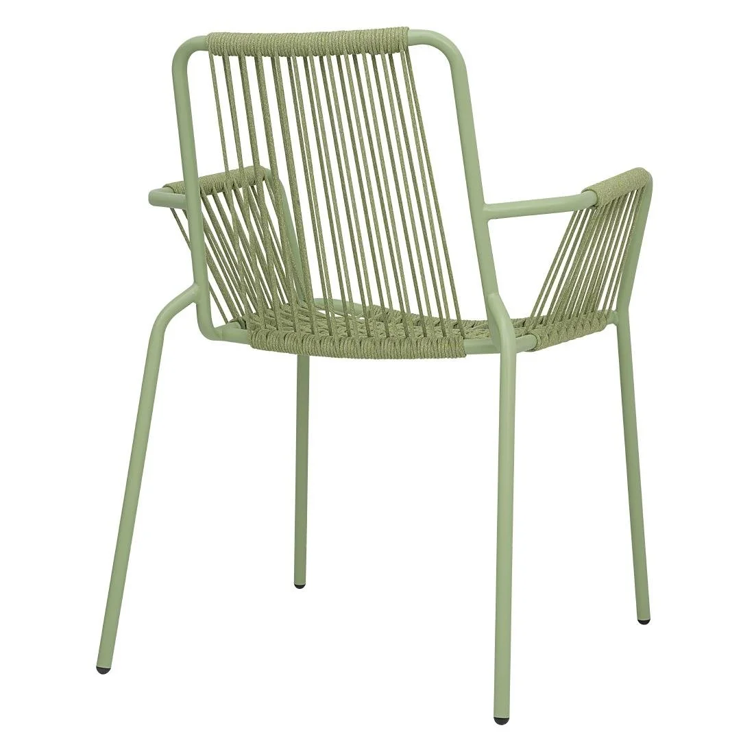 Bolero Melbourne Rope Design Arm Chairs Light Green (4 Pack) - Image 3