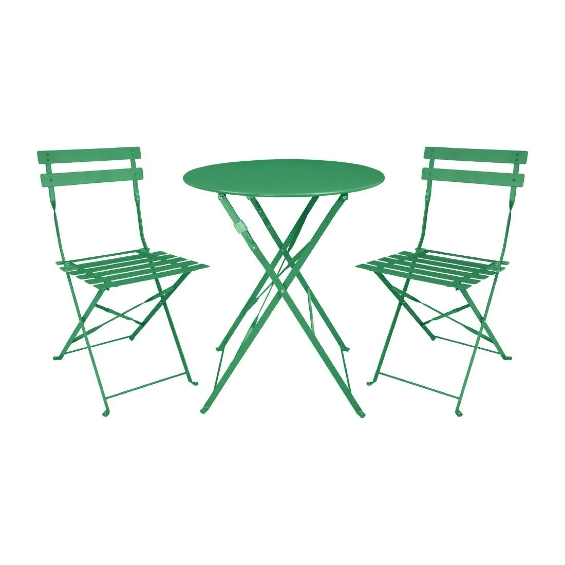 Bolero Perth Forest Green Pavement Style Steel Table Round 600mm - Image 6