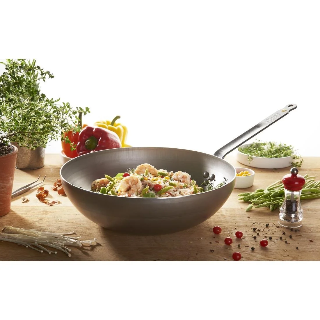 De Buyer Mineral B Rounded Wok 28cm - Image 8