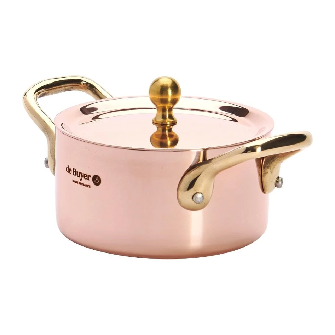 De Buyer Inocuivre Mini Saucepan with Brass Handles 10cm - Image 2