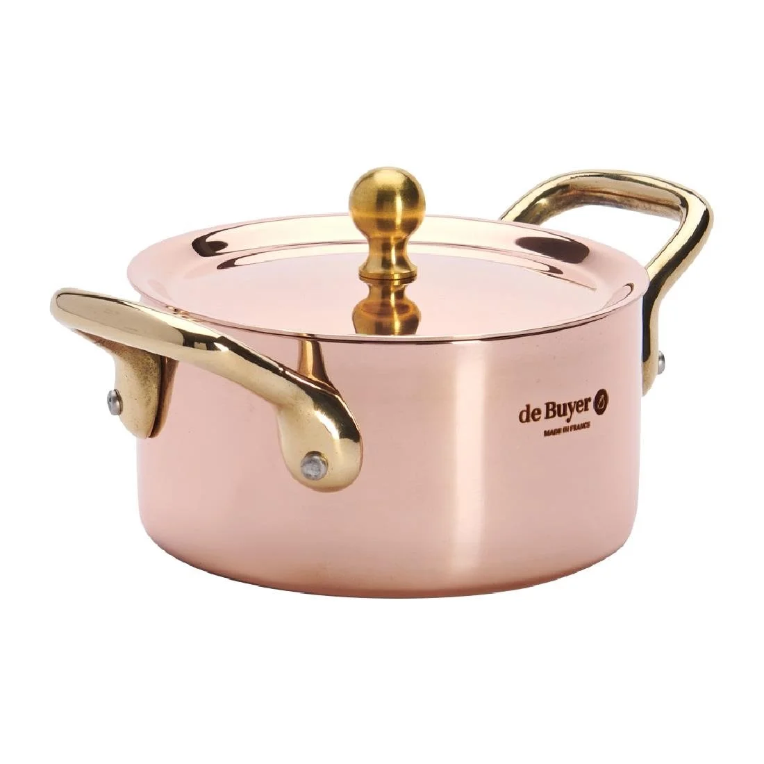 De Buyer Inocuivre Mini Saucepan with Brass Handles 10cm - Image 1