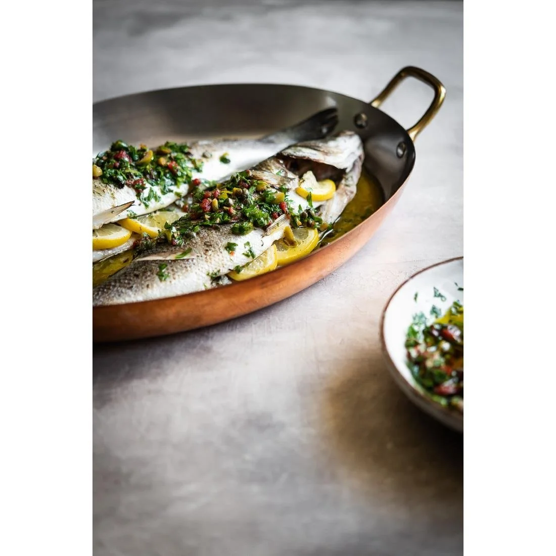 De Buyer Inocuivre Oval Dish with Brass Handles 32cm - Image 4