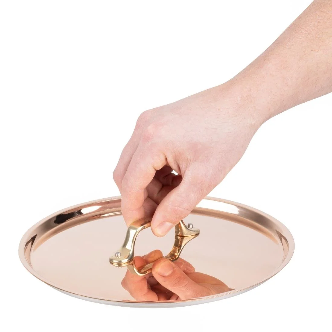De Buyer Inocuivre Lid with Brass Handle 24cm - Image 5