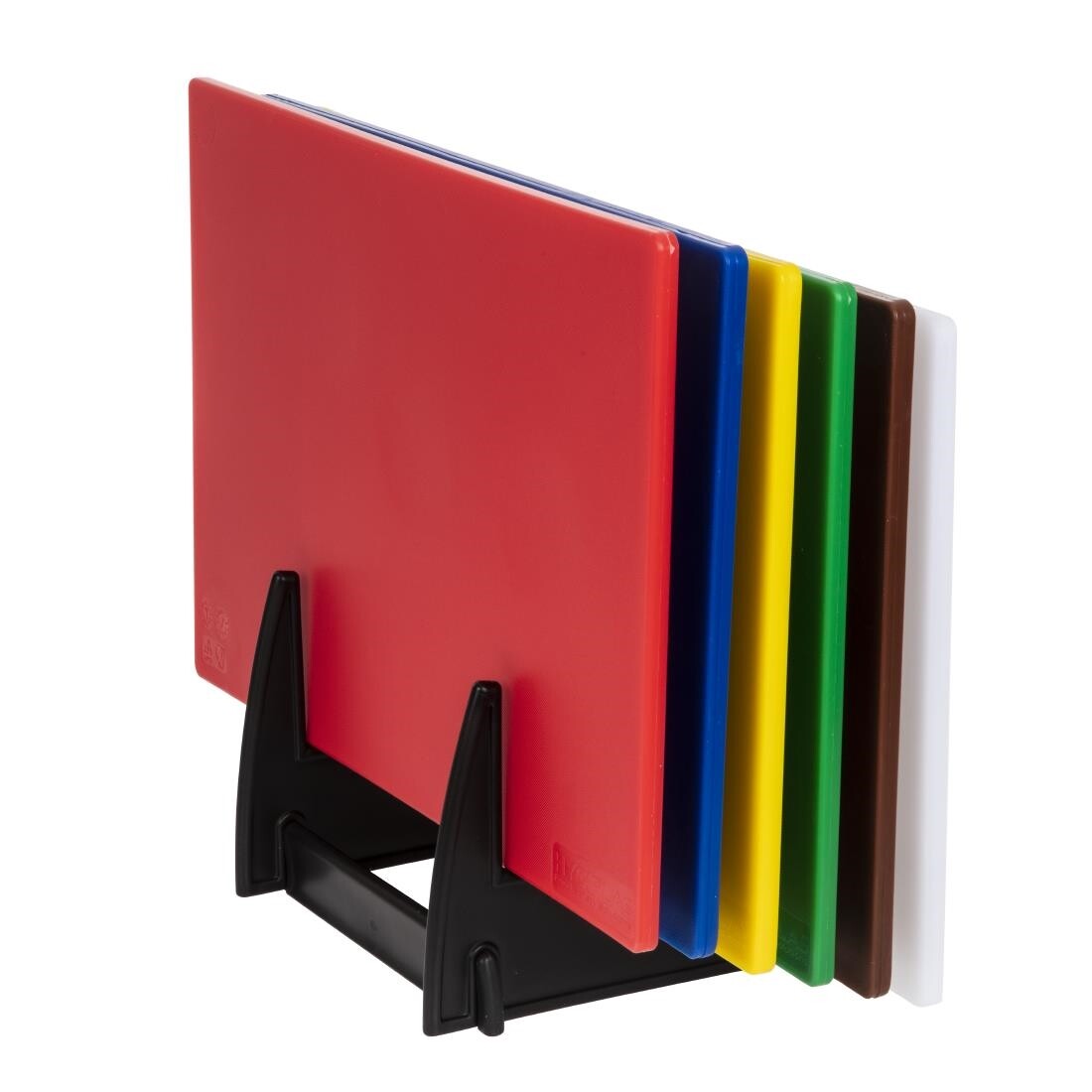Hygiplas Standard Low Density Chopping Board Set with Rack