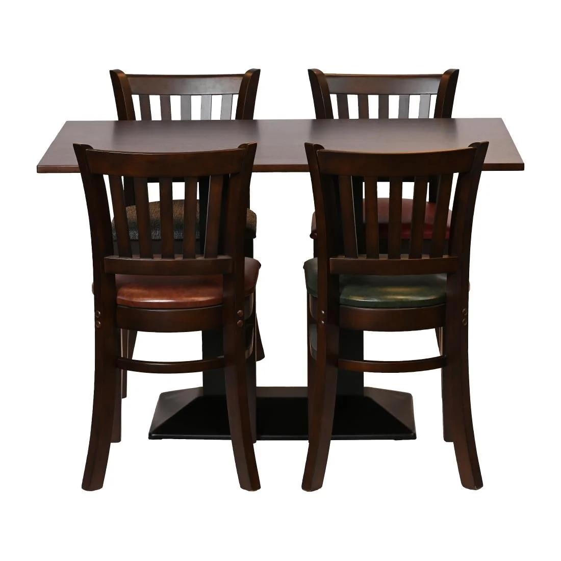 Turin Dining Table with 4 Manhattan Chairs in Dark Walnut with Bison Cedar - Image 5