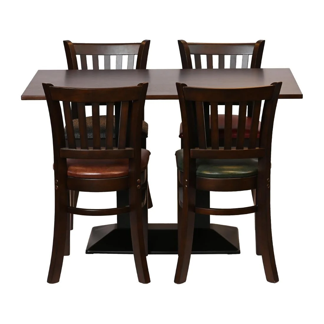 Turin Dining Table with 4 Manhattan Chairs in Dark Walnut with Shetland Smoke - Image 2