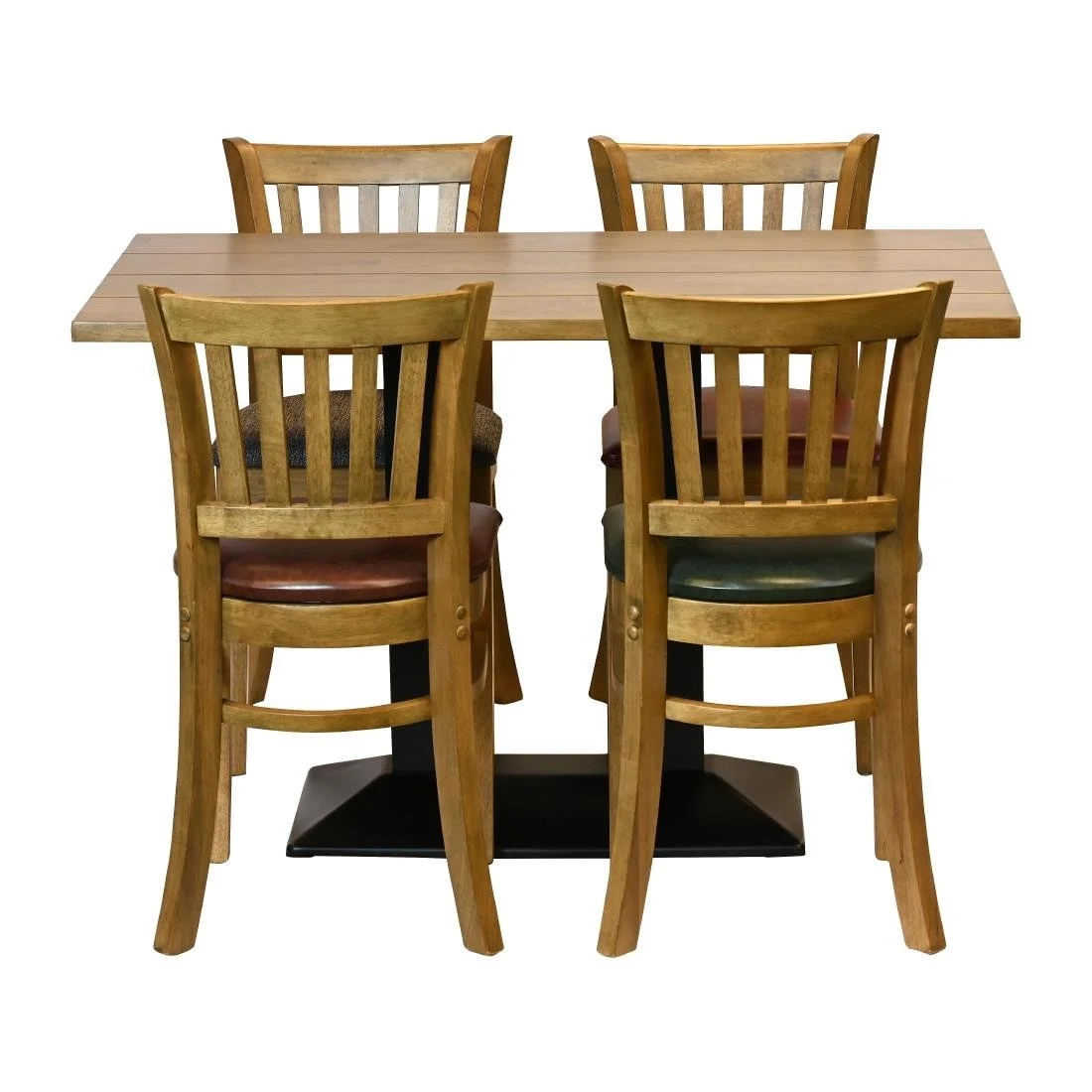 Turin Dining Table with 4 Manhattan Chairs in Weathered Oak with Shetland Forest - Image 2