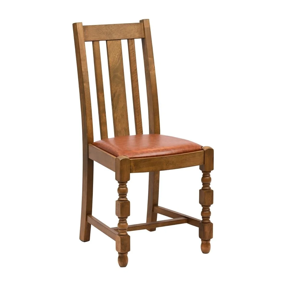 Thame Dining Chairs in Weathered Oak with Bison Tan Seat (6 Pack) - Image 1