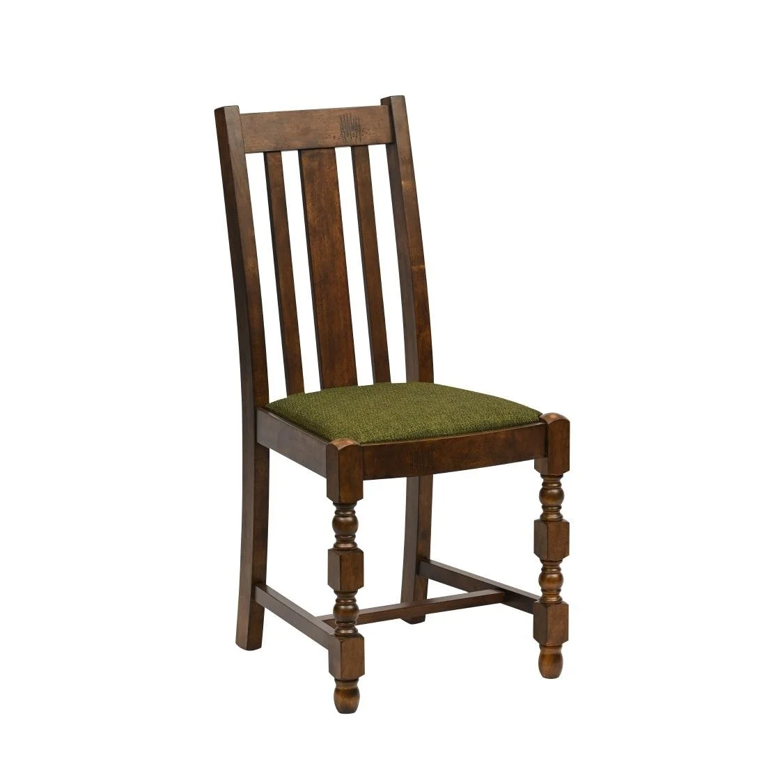 Thame Dining Chairs in Vintage Wood with Shetland Forest Seat (6 Pack) - Image 1