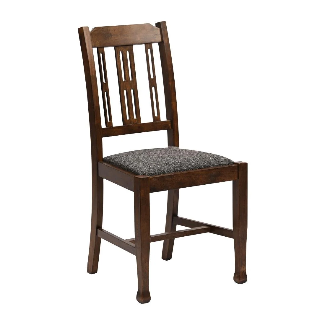 Lattice Back Dining Chairs in Vintage Wood with Shetland Smoke Seat (6 Pack) - Image 1