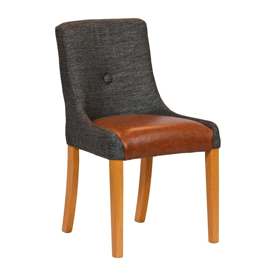 Bath Soft Oak Dining Chairs with Smoke Back & Tan Seat (6 Pack) - Image 1