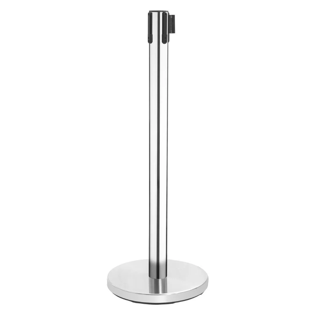 Bolero Polished Stainless Steel Black Strap Barriers 3m (2 Pack) - Image 1