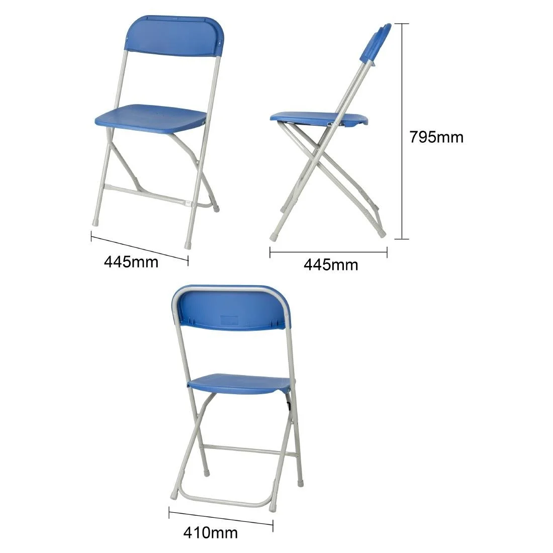 Bolero Folding Polypropylene Chairs Blue (10 Pack) - Image 5