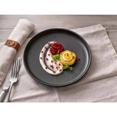 Bauscher Elements Black Walled Plates 220mm (6 Pack) - Image 2