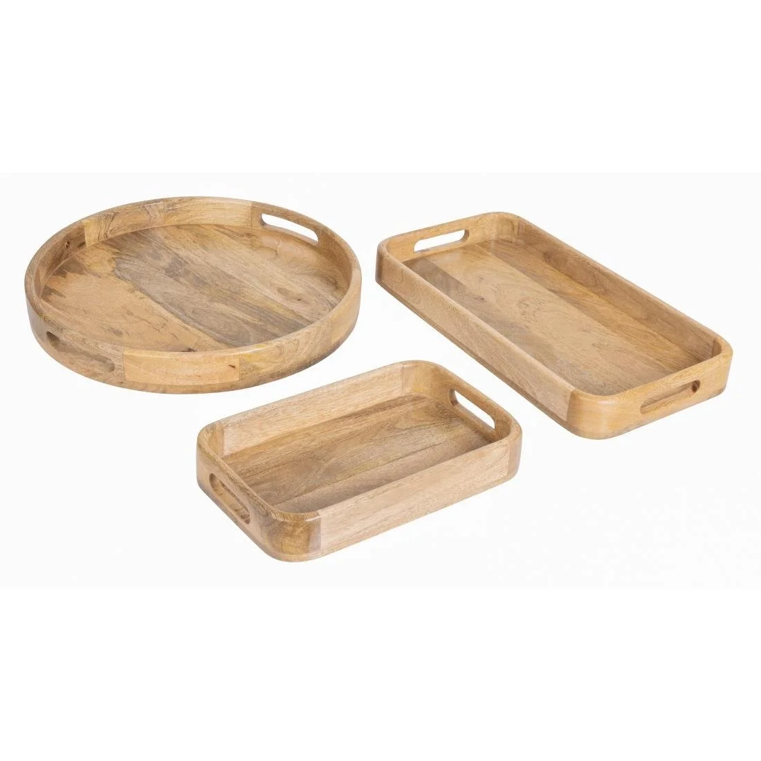Olympia Mango Wood Rectangular Deep Sided Tray 300x190mm - Image 2