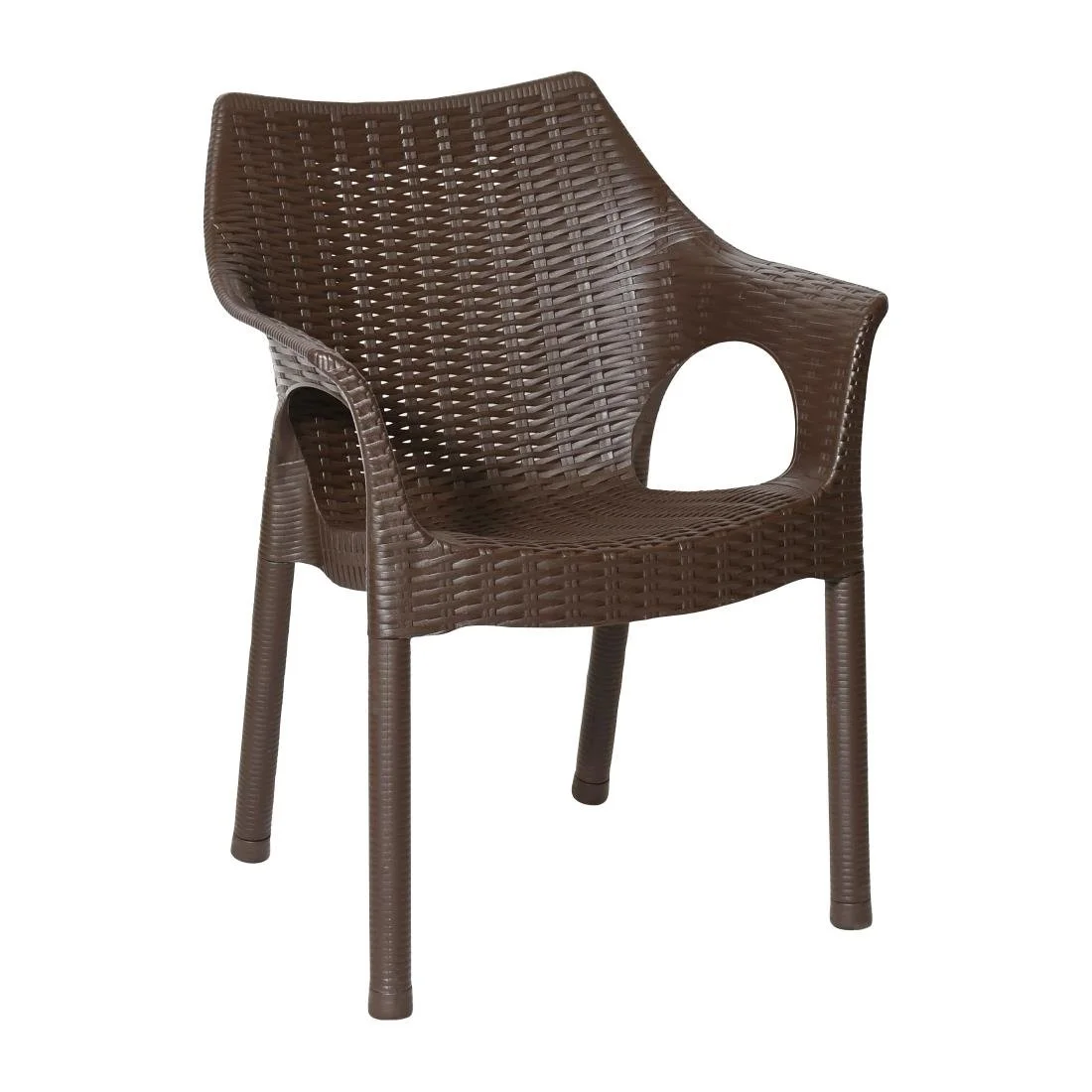 Bolero Elements Polypropylene Armchairs Dark Brown (4 Pack) - Image 1