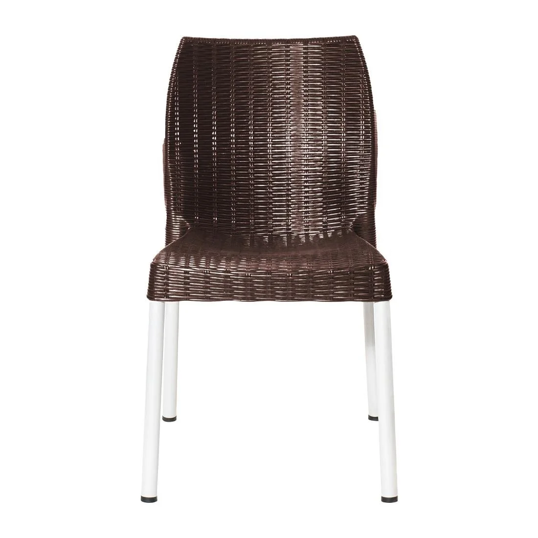 Bolero Elements Polypropylene Rattan Side Chairs Dark Brown (4 Pack) - Image 3