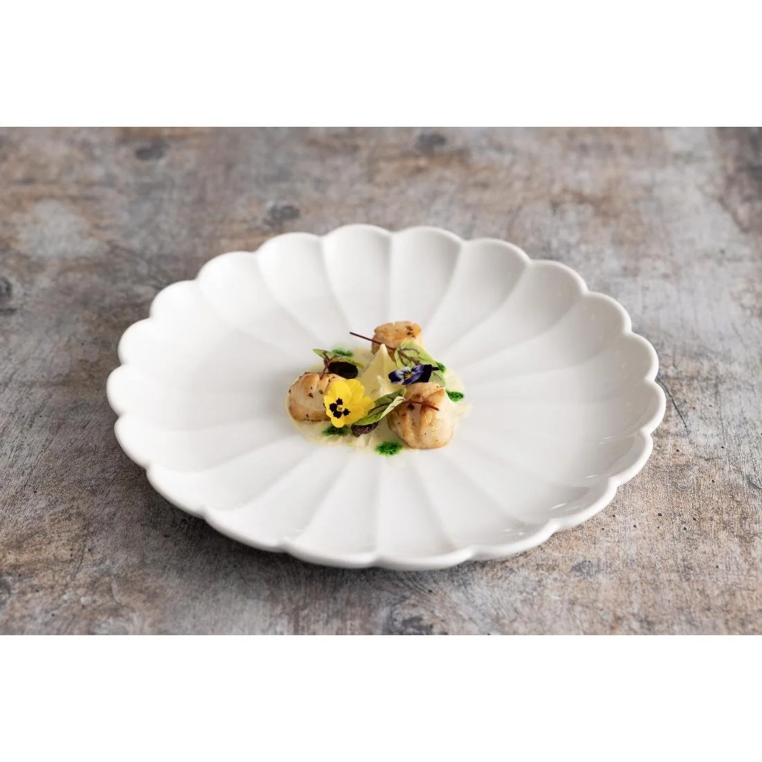 Olympia Bloom Scalloped Plates White 276mm (4 Pack) - Image 5