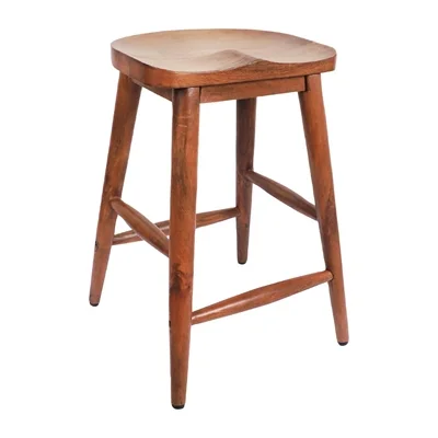 Bolero Halsbury Curved Mango Wood Stools (2 Pack) - Image 1