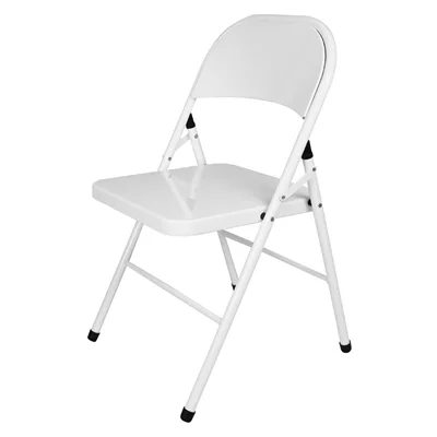 Bolero Folding Metal Chairs White (4 Pack) - Image 1